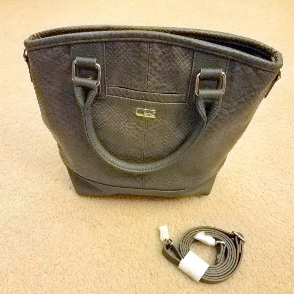 Thirty-One NEW With Tags Purse Charcoal Gray Snake Crossbody Shoulderbag Retired